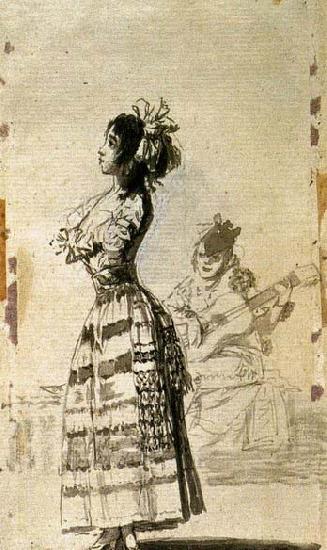 Francisco de goya y Lucientes Girl Listening to a Guitar oil painting image